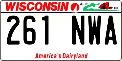 WI license plate 261NWA