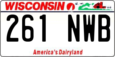 WI license plate 261NWB