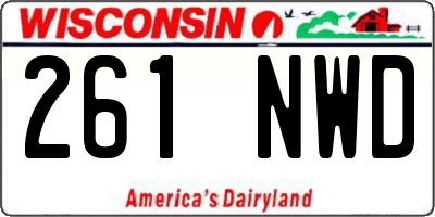 WI license plate 261NWD
