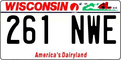 WI license plate 261NWE