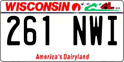 WI license plate 261NWI