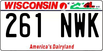 WI license plate 261NWK