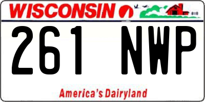 WI license plate 261NWP