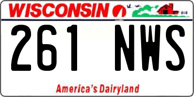 WI license plate 261NWS