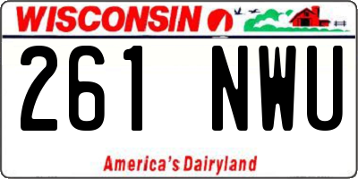 WI license plate 261NWU
