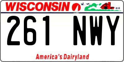 WI license plate 261NWY