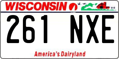 WI license plate 261NXE