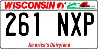 WI license plate 261NXP