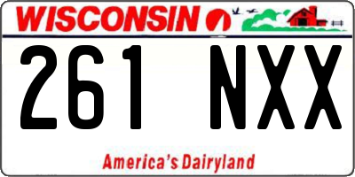 WI license plate 261NXX