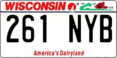 WI license plate 261NYB