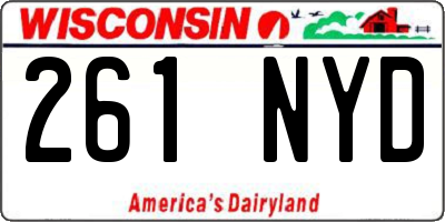 WI license plate 261NYD