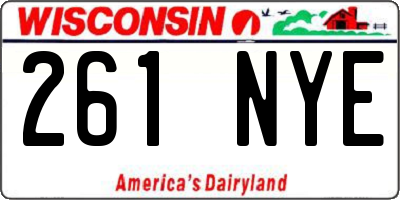 WI license plate 261NYE