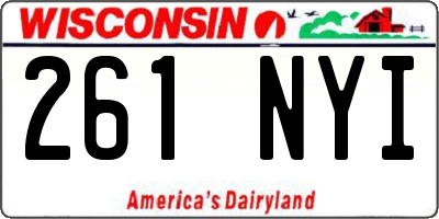 WI license plate 261NYI