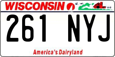WI license plate 261NYJ