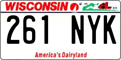 WI license plate 261NYK