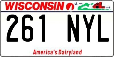 WI license plate 261NYL