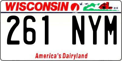 WI license plate 261NYM
