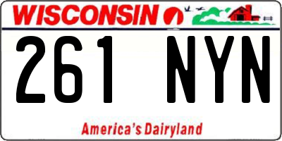 WI license plate 261NYN