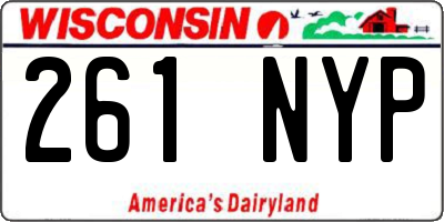 WI license plate 261NYP