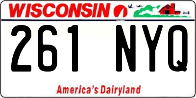 WI license plate 261NYQ