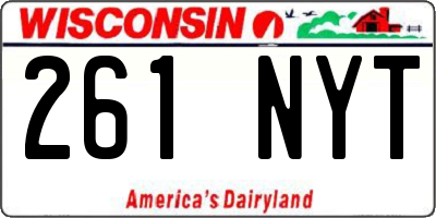 WI license plate 261NYT