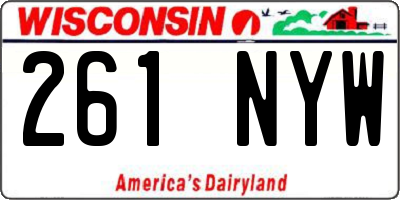 WI license plate 261NYW