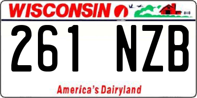 WI license plate 261NZB