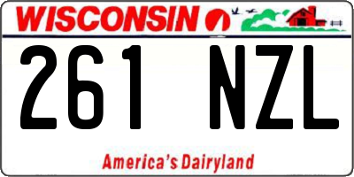 WI license plate 261NZL
