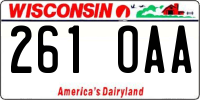 WI license plate 261OAA