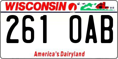 WI license plate 261OAB