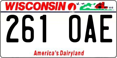 WI license plate 261OAE