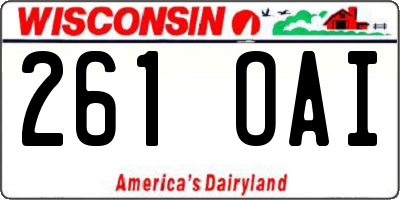 WI license plate 261OAI
