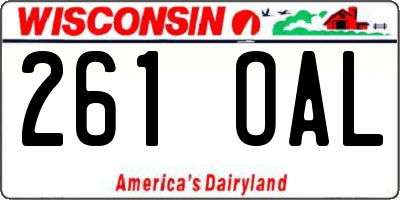 WI license plate 261OAL