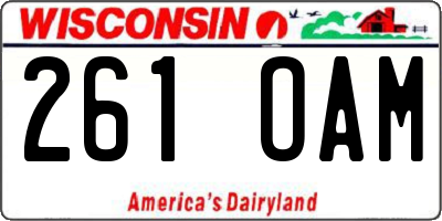 WI license plate 261OAM