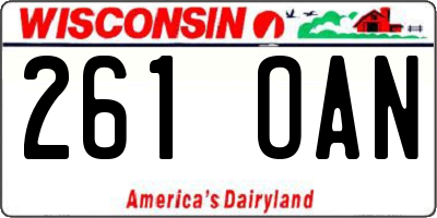 WI license plate 261OAN