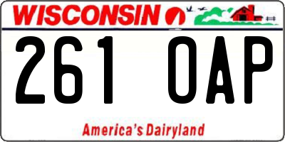 WI license plate 261OAP