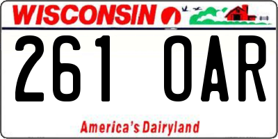 WI license plate 261OAR