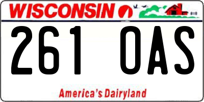 WI license plate 261OAS