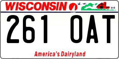 WI license plate 261OAT