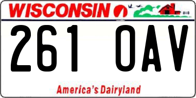 WI license plate 261OAV