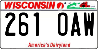 WI license plate 261OAW