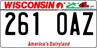 WI license plate 261OAZ
