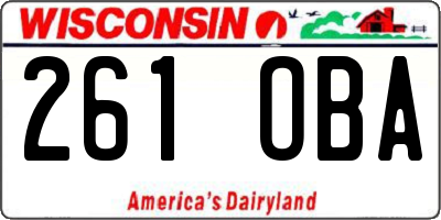 WI license plate 261OBA