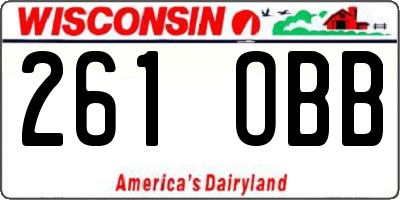 WI license plate 261OBB