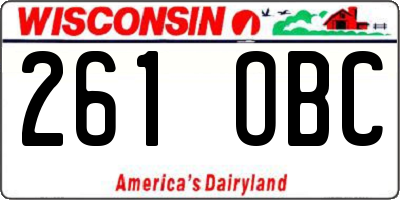 WI license plate 261OBC