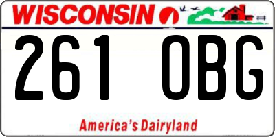 WI license plate 261OBG