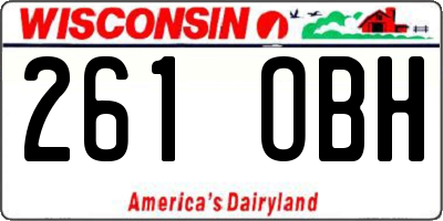 WI license plate 261OBH