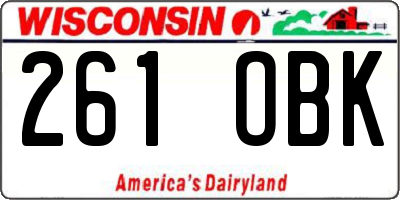 WI license plate 261OBK