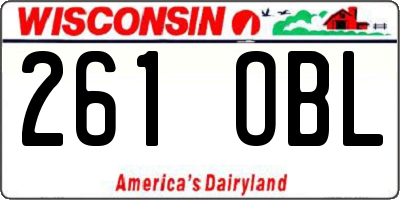 WI license plate 261OBL