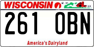 WI license plate 261OBN